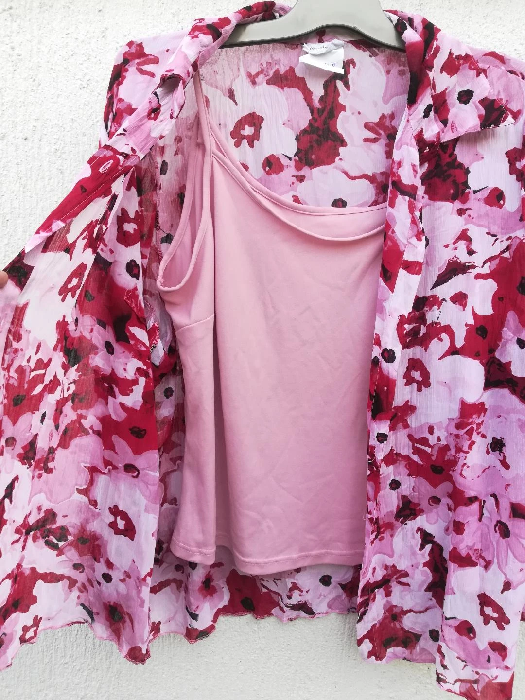 Bloemenoverhemd + Roze tanktop set maat T.L-T.46/48 – photo 4